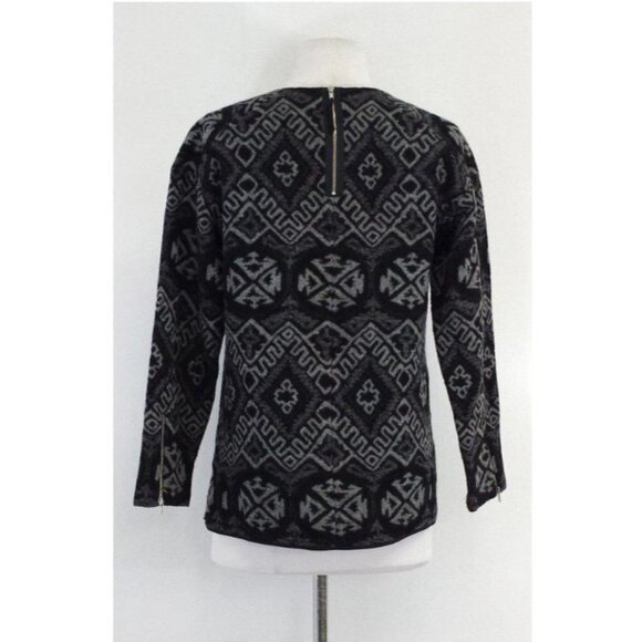 Rebecca Taylor - Grey & Black Print Wool Shell Top  size 2 - Picture 4 of 16